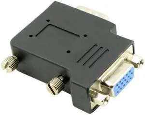 KAIBOXIXI Vertical Flat Right Angled 90 Degree VGA SVGA Male To Female extension Adapter BK