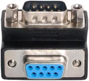 Xiwai Cable D-Sub RS232 9Pin Male to Female Up Angled 90 Degree Extension Adapter