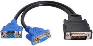 Cablecc CY DB-025 DMS-59pin Male to Dual 15Pin VGA RGB Female Splitter Extension Cable for PC Graphics Card