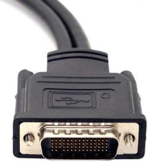 Jimier Cable DMS-59 Male to DVI 24+5 Female & VGA RGB 15pin Female Splitter Extension 15cm