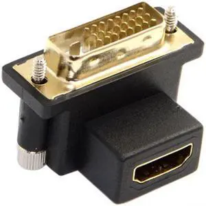 KAIBOXIXI 90 Degree Down Angled DVI Male to HDMI Female Adapter for Computer & HDTV & Graphics Card