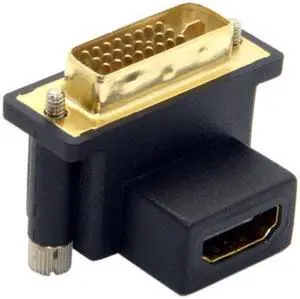 KAIBOXIXI 90 Degree Up Angled DVI Male to HDMI Female Adapter for Computer & HDTV & Graphics Card