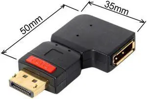 KAIBOXIXI Left Angled 90 Degree DisplayPort Male to Female Extension Adapter Standard DP 4K