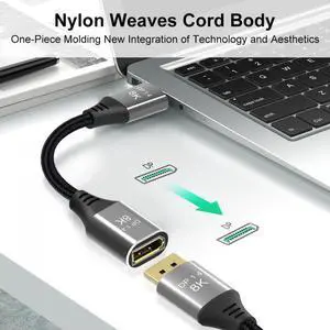Xiwai Cable DisplayPort 1.4 8K 60hz Extension Cable Male to Female Ultra-HD UHD 4K 144hz DP to DP Cable 7680*4320 for Video PC Laptop TV