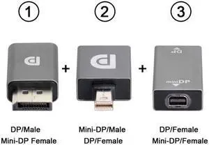 CYSM 3pcs/set Mini DisplayPort 1.2 4K 60hz to DP Adapter Male Female Ultra-HD UHD for Video PC Laptop TV CYSM 3pcs/set Mini DisplayPort 1.2 4K 60hz to DP Adapter Male Female Ultra-HD UHD for Video PC Laptop TV