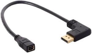 Chenyang DP-048-LE Left Angled DP DisplayPort 90 Degree to Mini DP DisplayPort Female Cable for Displays Monitors