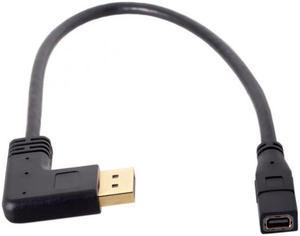 Chenyang Cable Left Angled DP DisplayPort 90 Degree to Mini DP DisplayPort  Female Cable for Displays Monitors