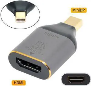 Jimier Cable Mini DisplayPort 1.4 Source to HDMI 2.0 Display 8K 60hz UHD 4K Mini-DP to HDMI Male Monitor Adapter Connector