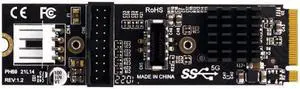 CYSM 5Gbps Type-E USB 3.1 Front Panel Socket & USB 2.0 to NVME NGFF M-Key Express Card VL805 Adapter for Motherboard