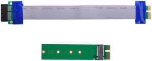 Jimier Cable NGFF M-key NVME AHCI SSD to PCI-E 3.0 1x x1 Vertical Adapter with Cable Male to Female Extension