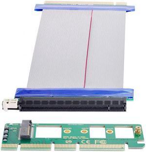 Jimier Cable NGFF M-key NVME AHCI SSD to PCI-E 3.0 16x x16 Vertical Adapter with Cable Male to Female Extension