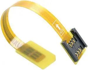 Jimier Cable GSM CDMA Standard UIM SIM Card Kit Male to Female Extension Soft Flat FPC Cable Extender 10cm