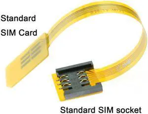 Xiwai Cable GSM CDMA Standard UIM SIM Card Kit Male to Female Extension Soft Flat FPC Cable Extender 10cm