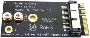 KAIBOXIXI BCM94360CS2 BCM943224PCIEBT2 Wireless Card to NGFF M.2 Key A/E Adapter for Macbook OS