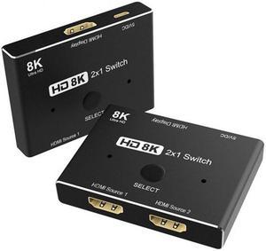 Chenyang HD-015 8K@60hz HDMI 2.1 Switch 2-IN-1-OUT Hub Support HDCP SST Extended 4K@60hz