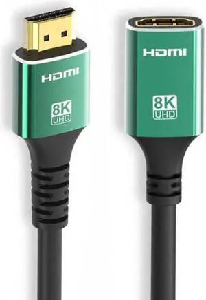 Jimier Cable HDMI 2.1 Extension Cable Male to Female Ultra-HD UHD 8K 60hz 4K 120hz Cable 48Gbs with Audio & Ethernet HDMI Cord