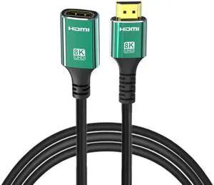 CYSM HDMI 2.1 Extension Cable Male to Female Ultra-HD UHD 8K 60hz 4K 120hz Cable 48Gbs with Audio & Ethernet HDMI Cord