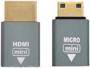 Jimier Cable 2pcs/set Compatible Micro HDMI Female to Mini Male & HDMI 1.4 Male Adapter 4K@60hz
