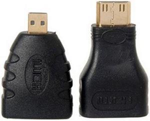 CYSM HDMI Source to VGA Female Output Cable with Micro & Mini HDMI Adapter for Projector Monitor PC Laptop Black