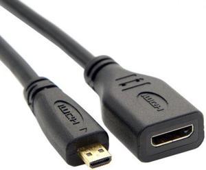 CYSM D Type Micro HDMI 1.4 Male to Mini HDMI 1.4 Female C Type Extension Cable 10cm for Laptop PC HDTV