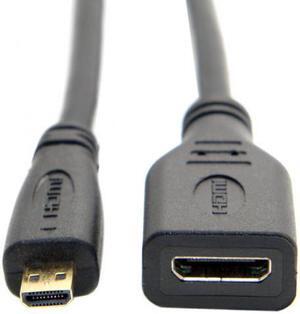 Xiwai Cable D Type Micro HDMI 1.4 Male to Mini HDMI 1.4 Female C Type Extension Cable 10cm for Laptop PC HDTV