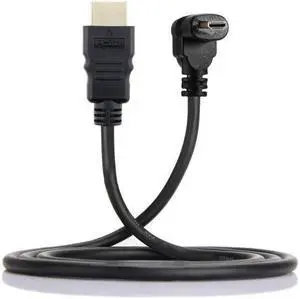 Jimier Cable Down Angled 90 Degree Micro HDMI to HDMI Male HDTV Cable for Cell Phone & Tablet & Camera