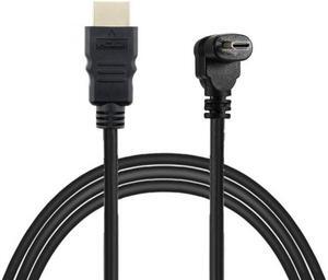 CYSM Down Angled 90 Degree Micro HDMI to HDMI Male HDTV Cable for Cell Phone & Tablet & Camera