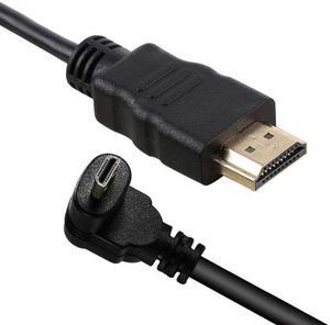 CYSM Up Angled 90 Degree Micro HDMI to HDMI Male HDTV Cable for Cell Phone & Tablet & Camera