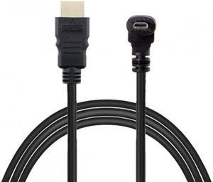 Chenyang Cable Up Angled 90 Degree Micro HDMI to HDMI Male HDTV Cable for Cell Phone & Tablet & Camera