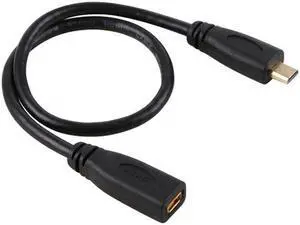 KAIBOXIXI HDMI 1.4 D Type Micro HDMI Male to Micro HDMI Female M/F Extension Cable 30cm