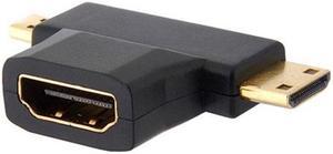 Chenyang HD-113 Micro HDMI male Mini HDMI male to HDMI 1.4 Female 90 degree 2 in 1 combo adapter