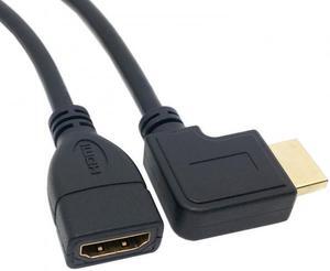 Xiwai Cable Left Angled 90 Degree Connector HDMI 1.4 with Ethernet & 3D Type A male to A female Extension Cable 0.5m