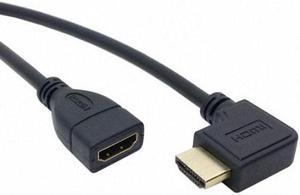 Cablecc CY HD-162-RI Right Angled 90 Degree Connector HDMI 1.4 with Ethernet3D Type A male to A female Extension Cable 0.5m