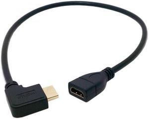 Chenyang Cable Left Angled 90 Degree Connector HDMI 1.4 with Ethernet & 3D Type A male to A female Extension Cable 0.5m