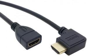 Chenyang Cable Right Angled 90 Degree Connector HDMI 1.4 with Ethernet & 3D Type A male to A female Extension Cable 0.5m