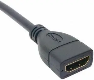 KAIBOXIXI Up Angled 90 Degree Connector HDMI 1.4 with Ethernet & 3D Type A male to A female Extension Cable 0.5m