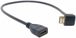 Xiwai Cable Up Angled 90 Degree Connector HDMI 1.4 with Ethernet & 3D Type A male to A female Extension Cable 0.5m