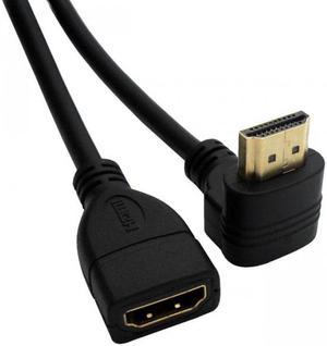 Chenyang Cable Up Angled 90 Degree Connector HDMI 1.4 with Ethernet & 3D Type A male to A female Extension Cable 0.5m