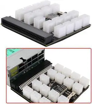 KAIBOXIXI 1200W Server PSU Power Supply Breakout Board Adapter with 17 Ports ATX 6 Pin for DPS-800GB 1200FB 1200QB