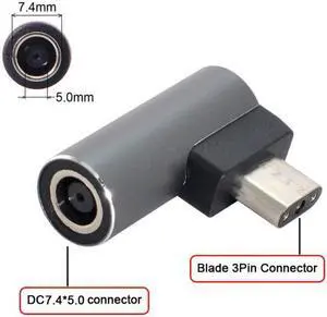 KAIBOXIXI DC Jack 7.4*5.0mm Input to 3Pin Power Plug Adapter Compatible for Laptop Blade Pro 17 and Blade 15 Model Support 230W/160W Charge Adapter