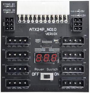 Jimier Cable ATX PSU Server Power Board 24Pin to IDE 8x 4Pin +2x 6Pin Power Supply Board for CHIA ETH BTC Mining Miner