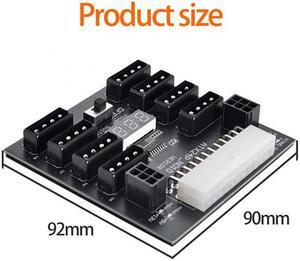KAIBOXIXI ATX PSU Server Power Board 24Pin to IDE 8x 4Pin +2x 6Pin Power Supply Board for CHIA ETH BTC Mining Miner