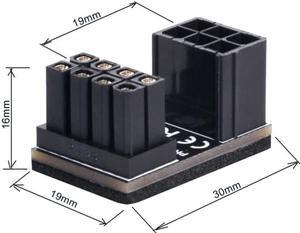 KAIBOXIXI ATX 6Pin Female to 8pin Male 180 Degree Angled Power Adapter for Desktops Graphics Card