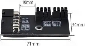 Xiwai Cable Dual ATX 8Pin Female to 6+8pin Male 180 Degree Angled Power Adapter for NVIDIA 3080 3090 Graphics Card GPU