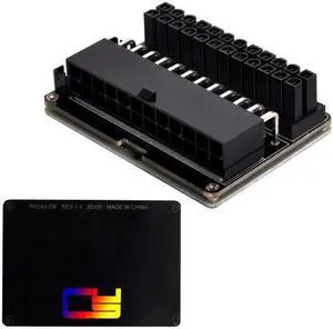 Cablecc CY PW-027 ATX 24Pin Female to 24pin Male 90 Degree Power Adapter Mainboard Motherboard With RGB Led for Desktops PC Supply