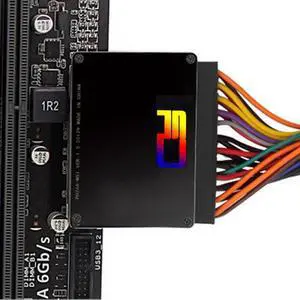 Xiwai Cable ATX 24Pin Female to 24pin Male 90 Degree Power Adapter Mainboard Motherboard With RGB Led for Desktops PC Supply