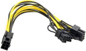 Chenyang Cable PCI-E PCI Express ATX 6Pin Male to Dual 8Pin & 6Pin Female Video Card Extension Splitter Power Cable