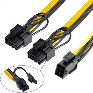 Xiwai Cable PCI-E PCI Express ATX 6Pin Male to Dual 8Pin & 6Pin Female Video Card Extension Splitter Power Cable