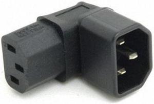 Chenyang PW-031-DN IEC Male C14 to Down Right Angled 90 Degree IEC Female C13 Power Extension Adapter