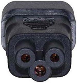 CYSM IEC 320 Adapter 3 Poles Socket C14 to Cloverleaf Plug Micky C5 Straight Extension Power Adapter